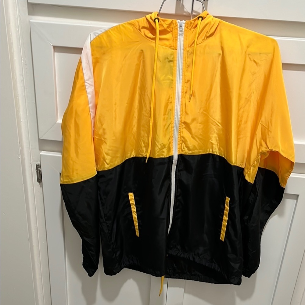 Yellow and Black Windbreaker Jacket size M